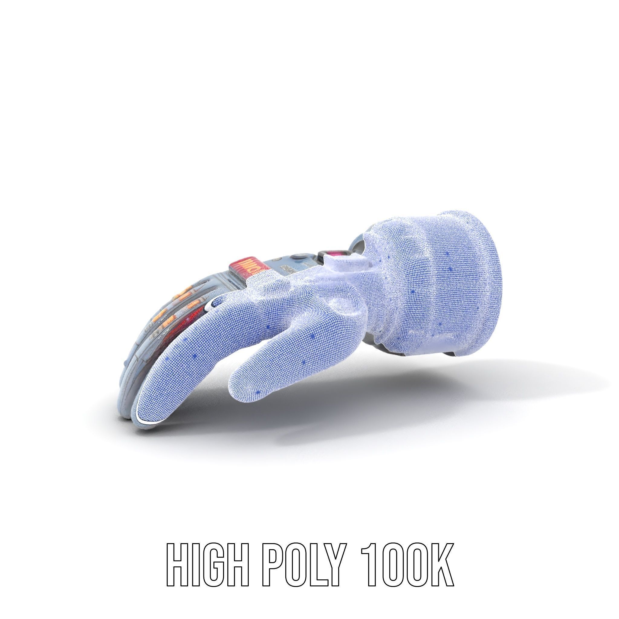 Futuristic Robotic Glove Model Pack with LED Lights Low-poly 3D model_5