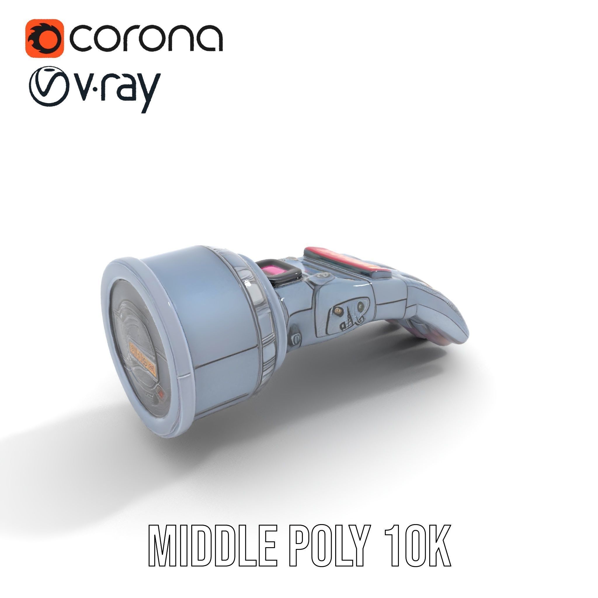 Futuristic Robotic Glove Model Pack with LED Lights Low-poly 3D model_12