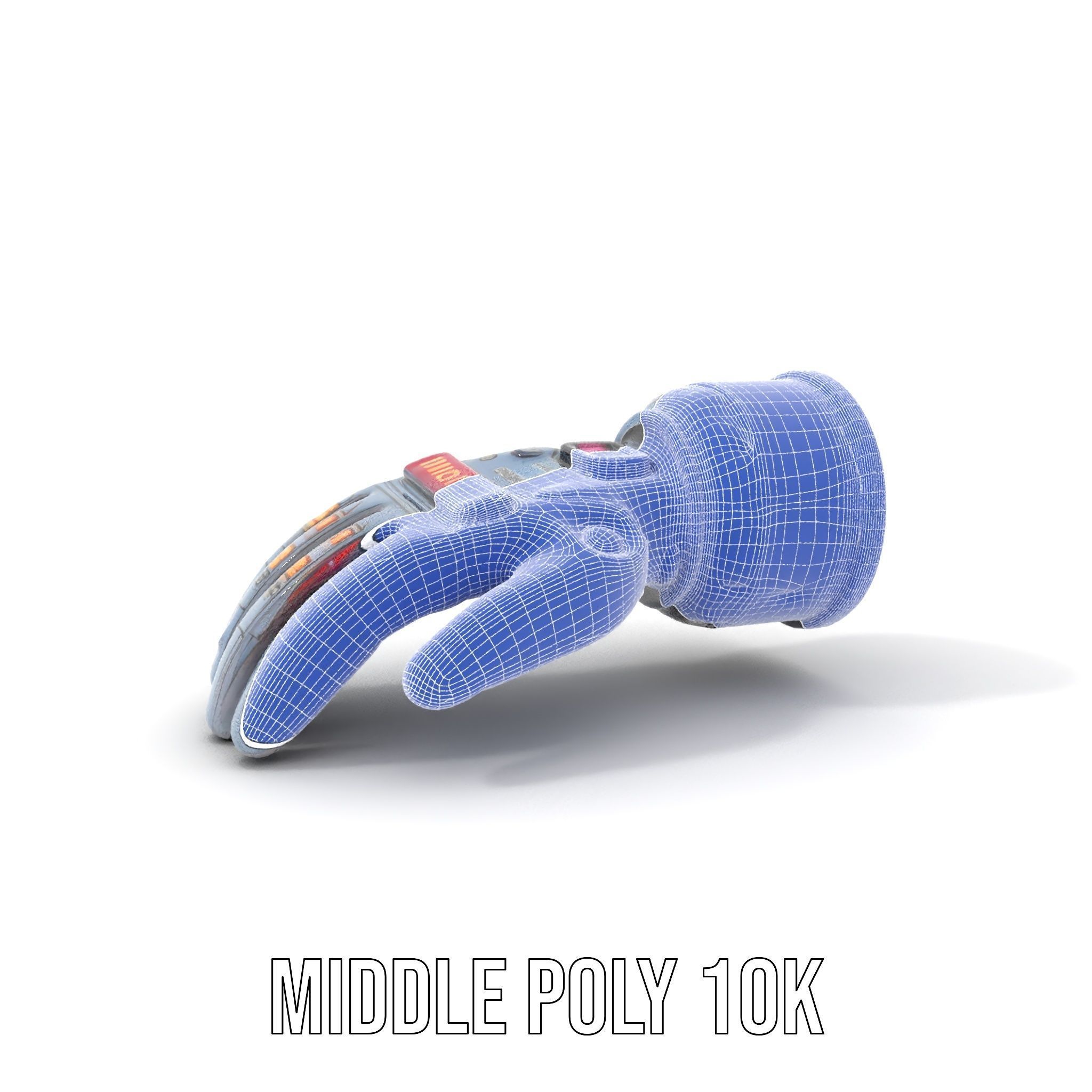 Futuristic Robotic Glove Model Pack with LED Lights Low-poly 3D model_22