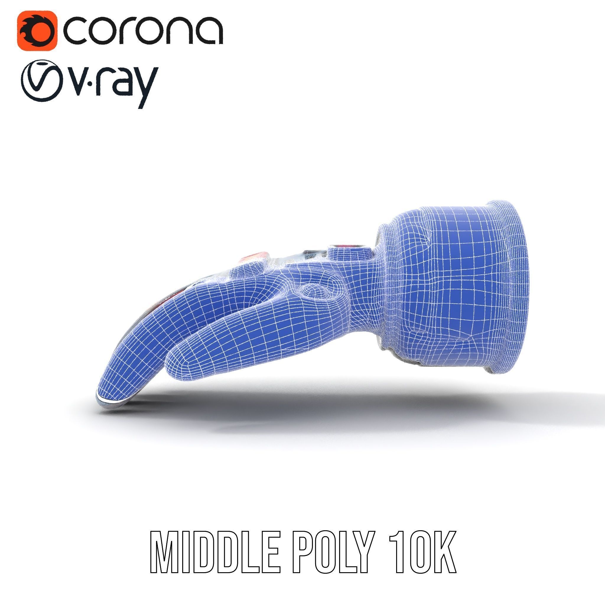 Futuristic Robotic Glove Model Pack with LED Lights Low-poly 3D model_27