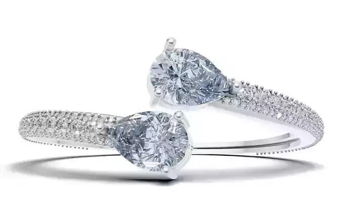 Twin Pear-Cut Diamond Bypass bracelet