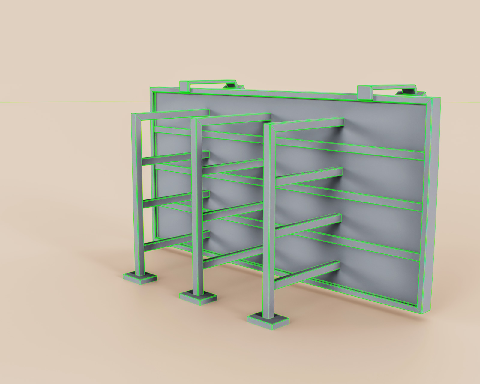 Advertising Billboard Panel Type B Low-poly 3D model_12