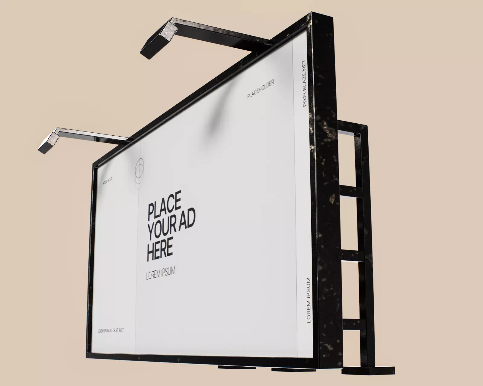 Advertising Billboard Panel Type B Low-poly 3D model_0