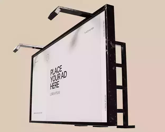 Advertising Billboard Panel Type B Low-poly 3D model Advertising Billboard Panel Type B Low-poly 3D model