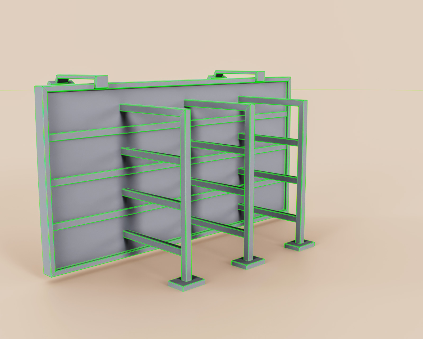 Advertising Billboard Panel Type B Low-poly 3D model_14