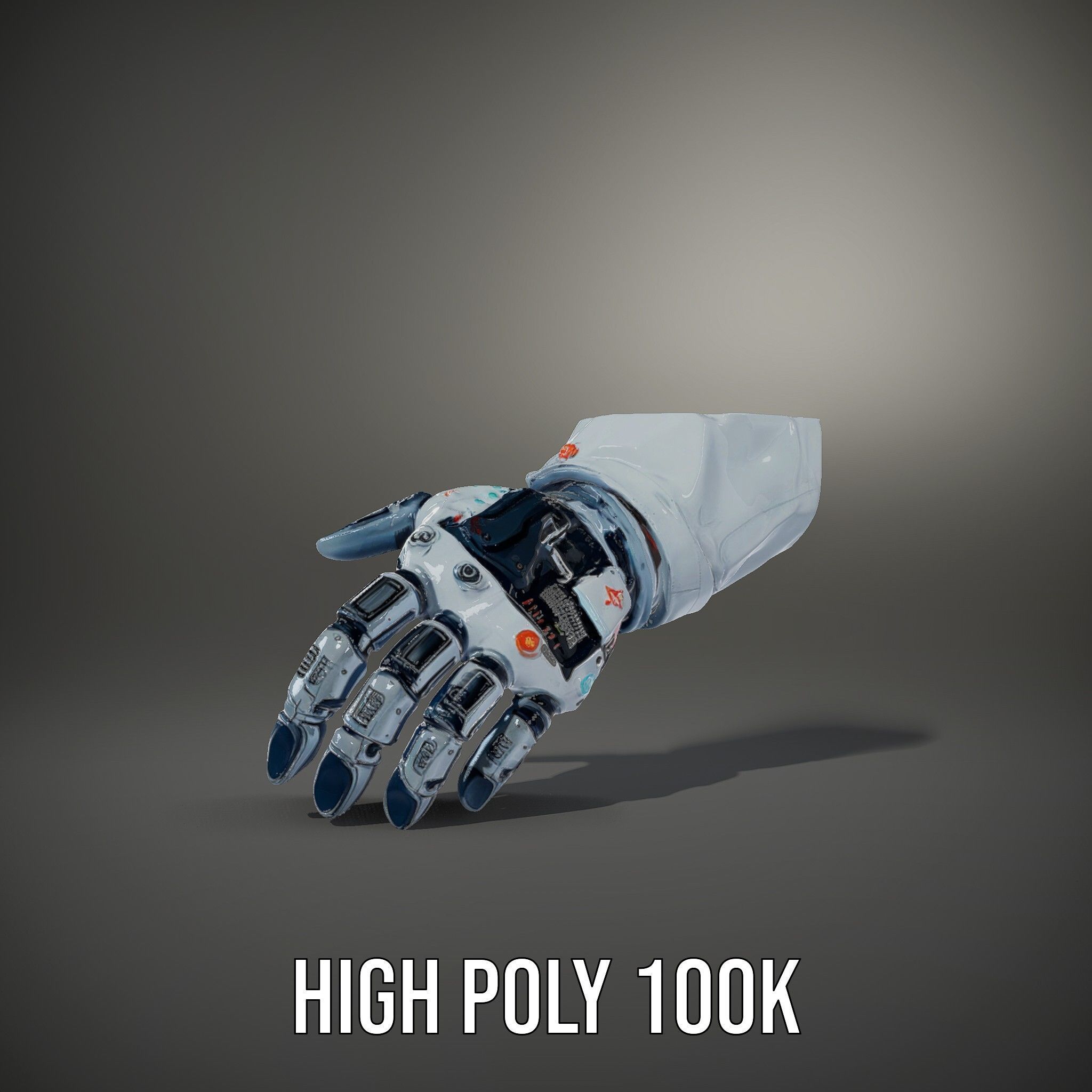 Futuristic Robotic Hand Model Pack Low-poly 3D model_11