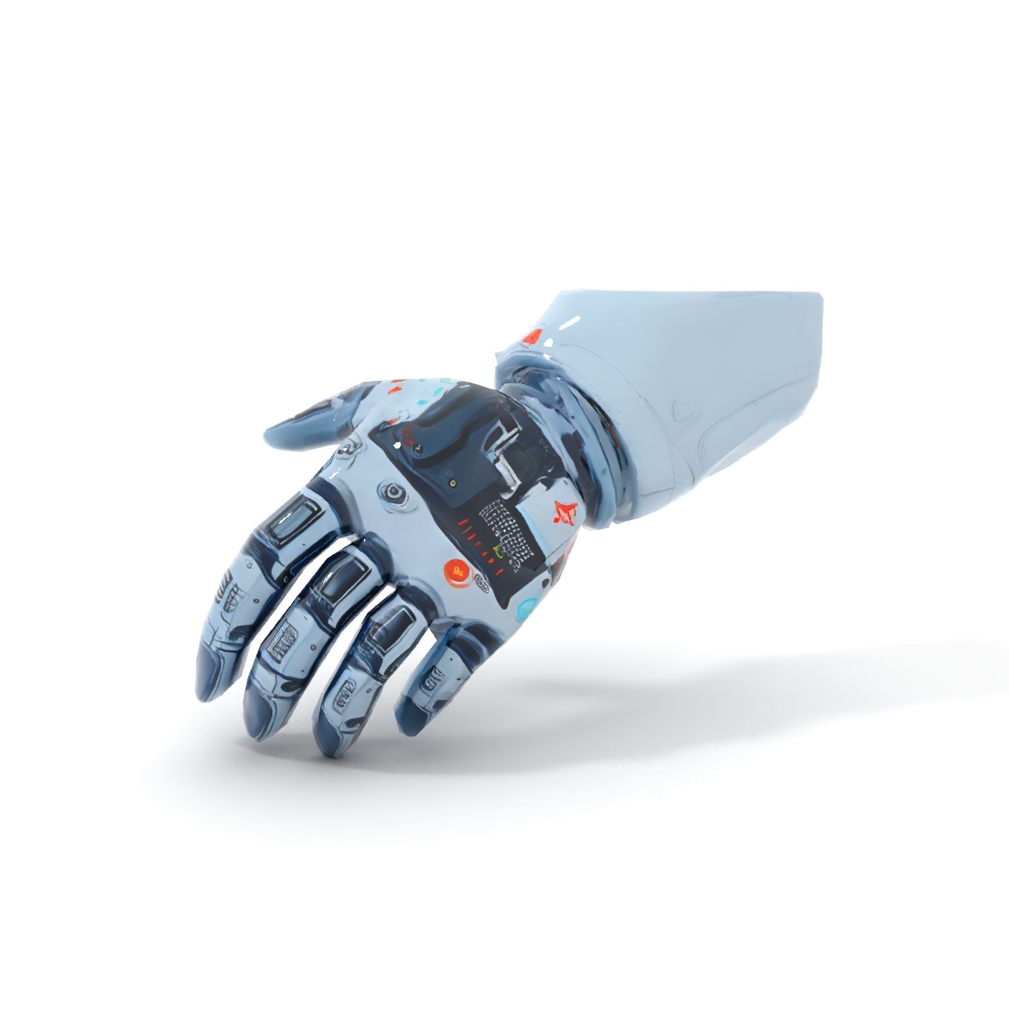 Futuristic Robotic Hand Model Pack Low-poly 3D model_8