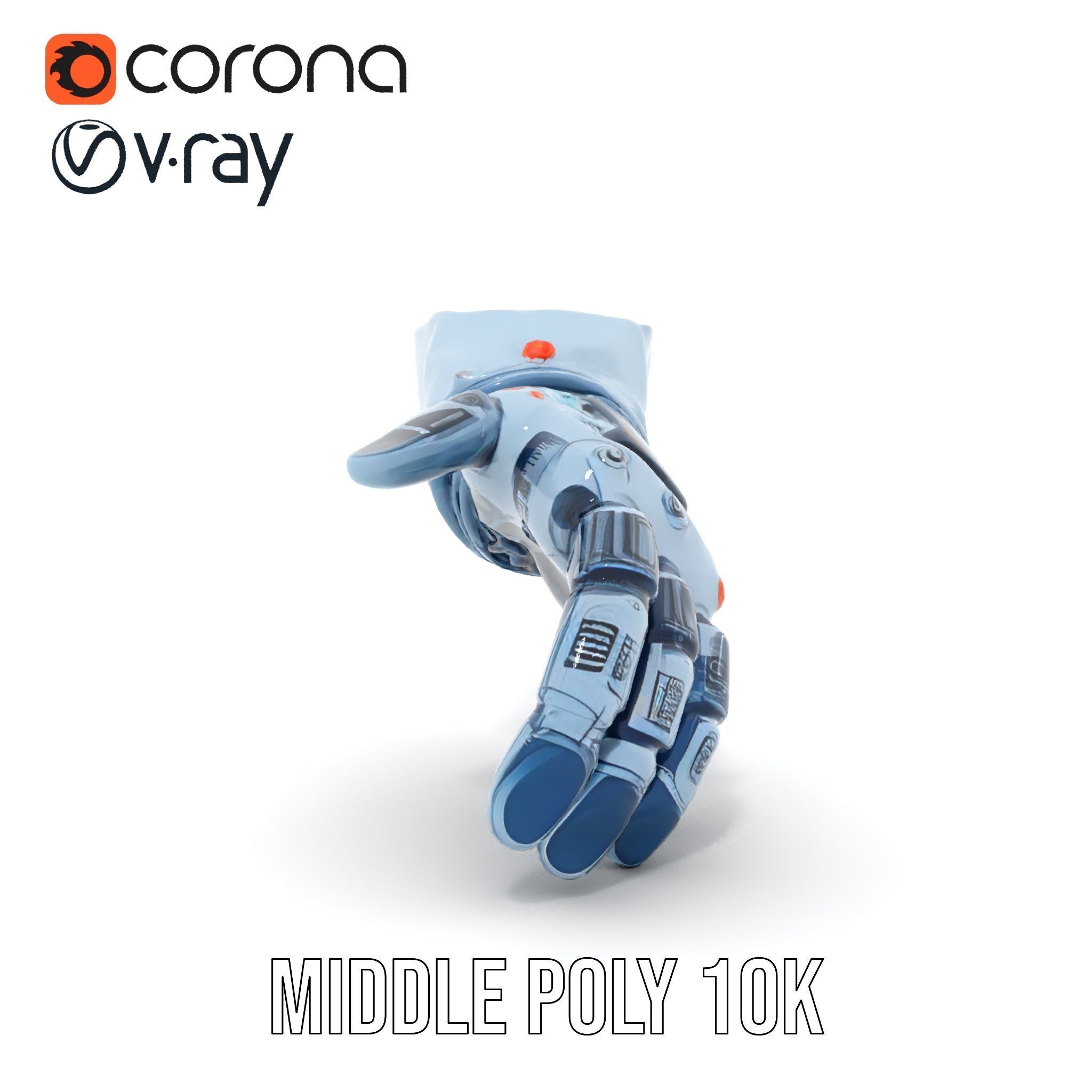 Futuristic Robotic Hand Model Pack Low-poly 3D model_23