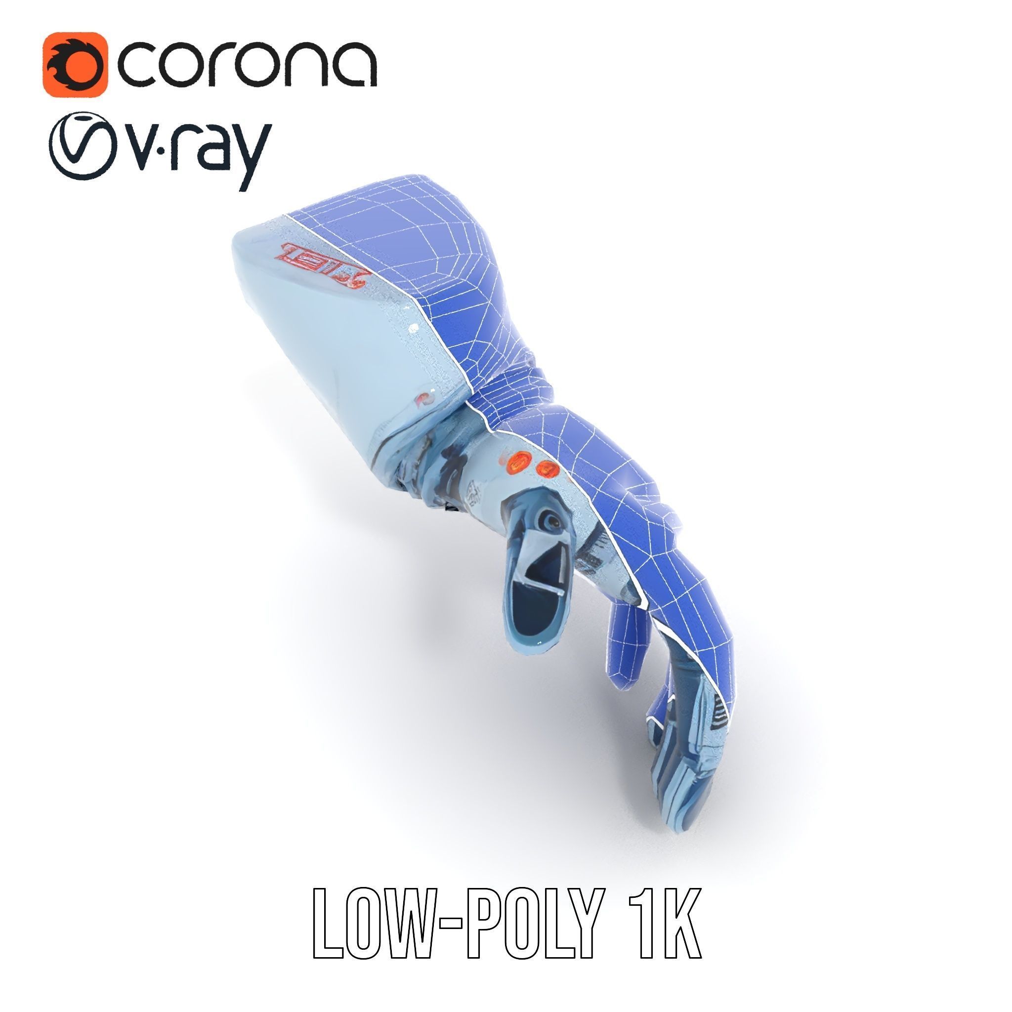 Futuristic Robotic Hand Model Pack Low-poly 3D model_27