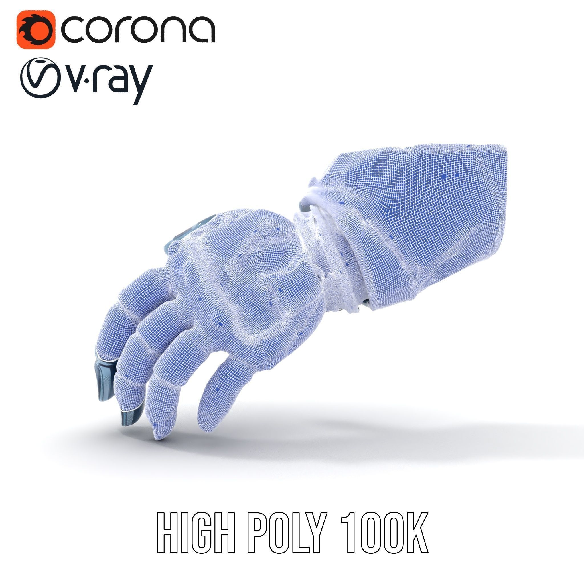 Futuristic Robotic Hand Model Pack Low-poly 3D model_30