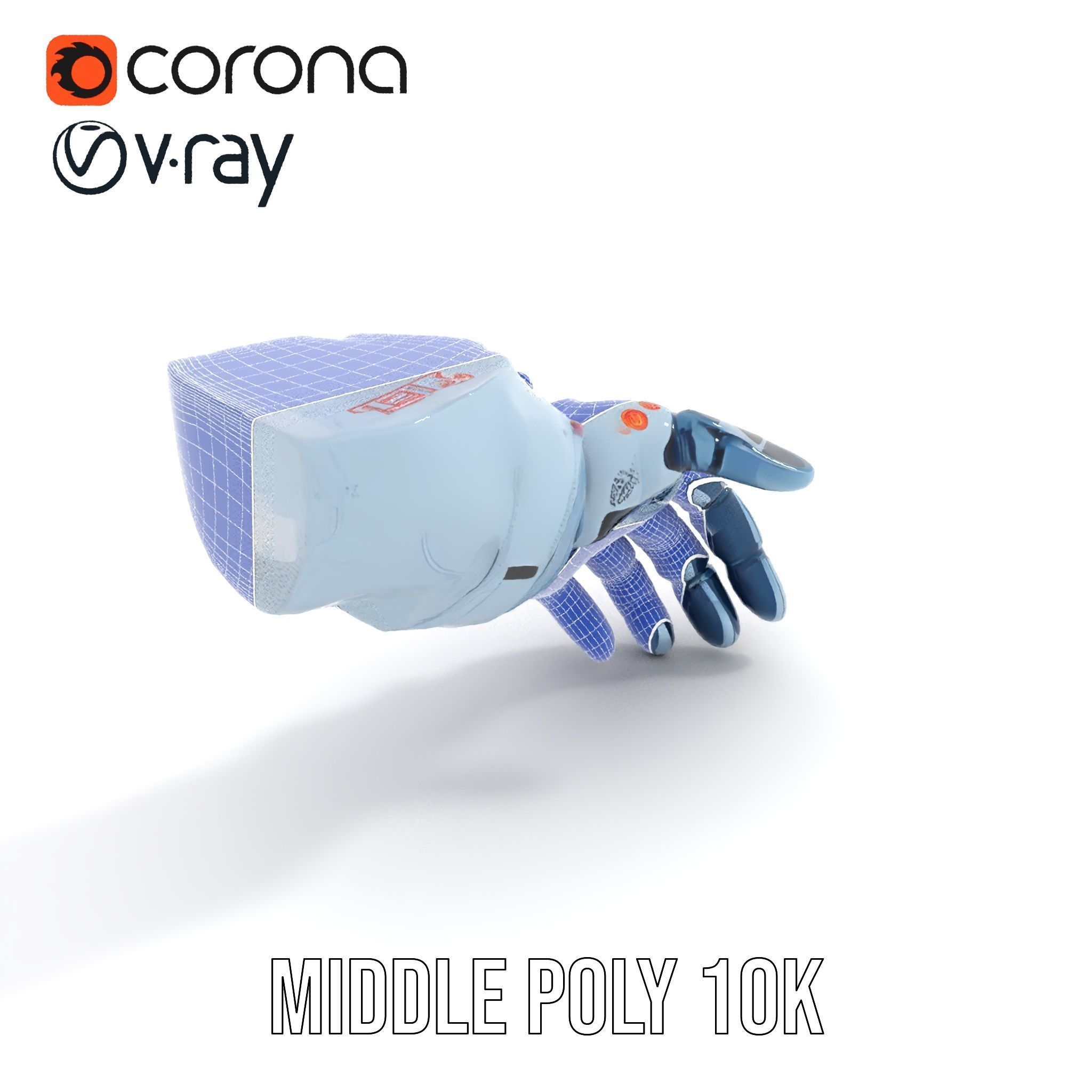 Futuristic Robotic Hand Model Pack Low-poly 3D model_26