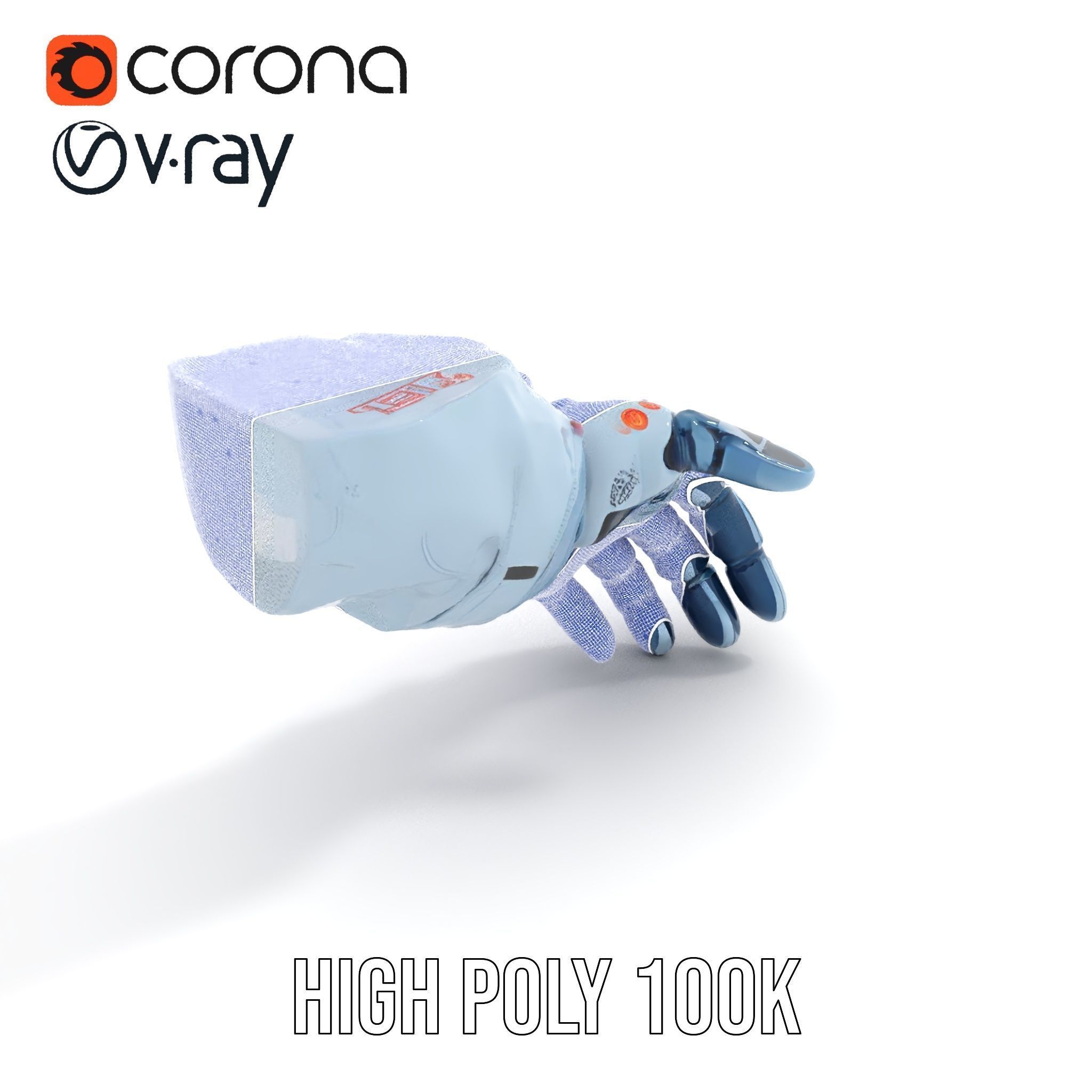 Futuristic Robotic Hand Model Pack Low-poly 3D model_33