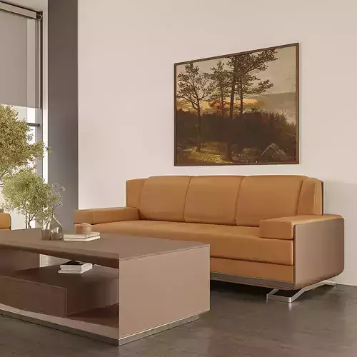 Executive Modern Leather Sofa 3D model