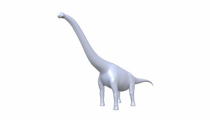 Brachiosaurus Grey Low-poly 3D model