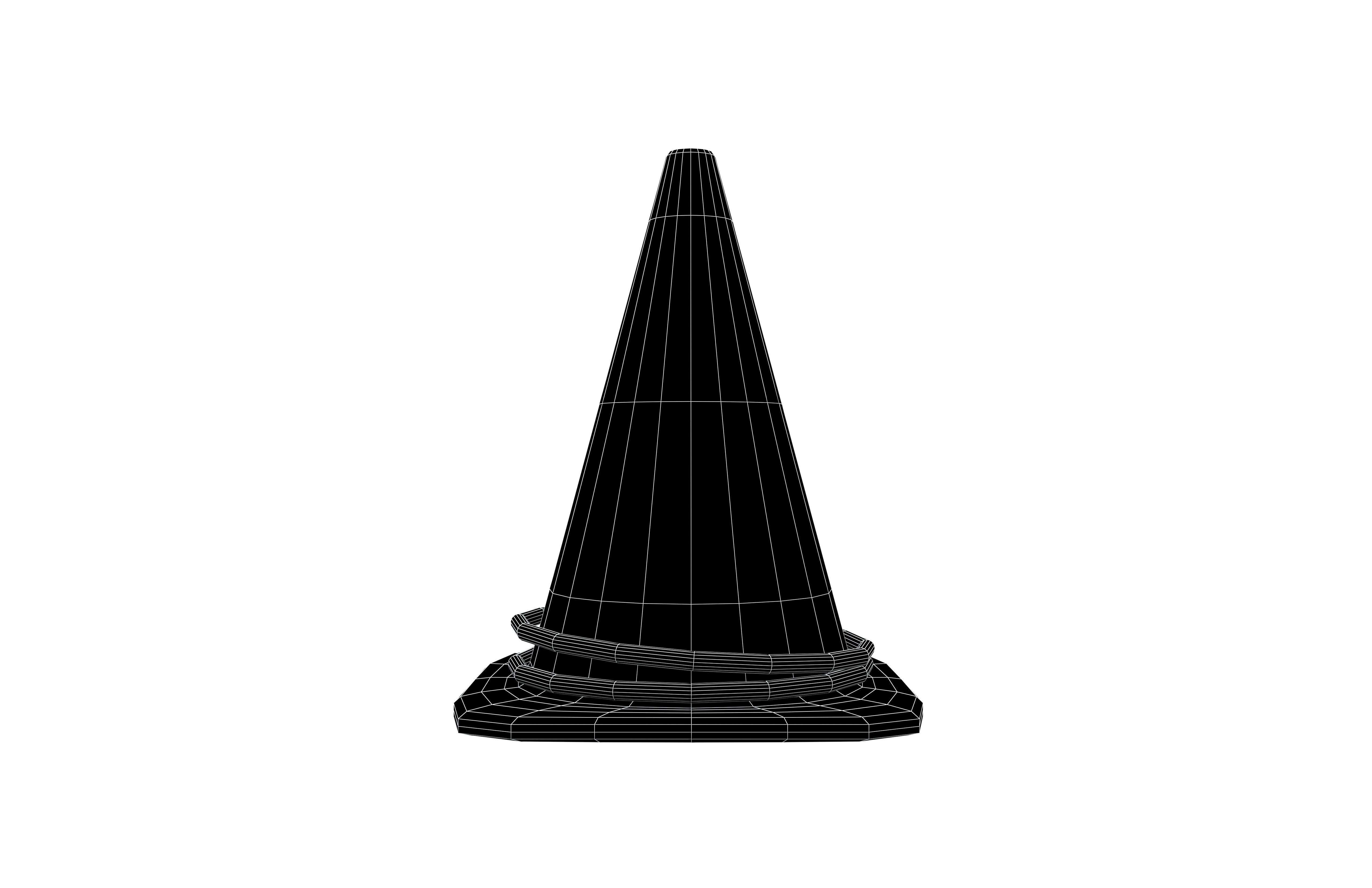 Plastic Cone Game v1 004 Low-poly 3D model_7