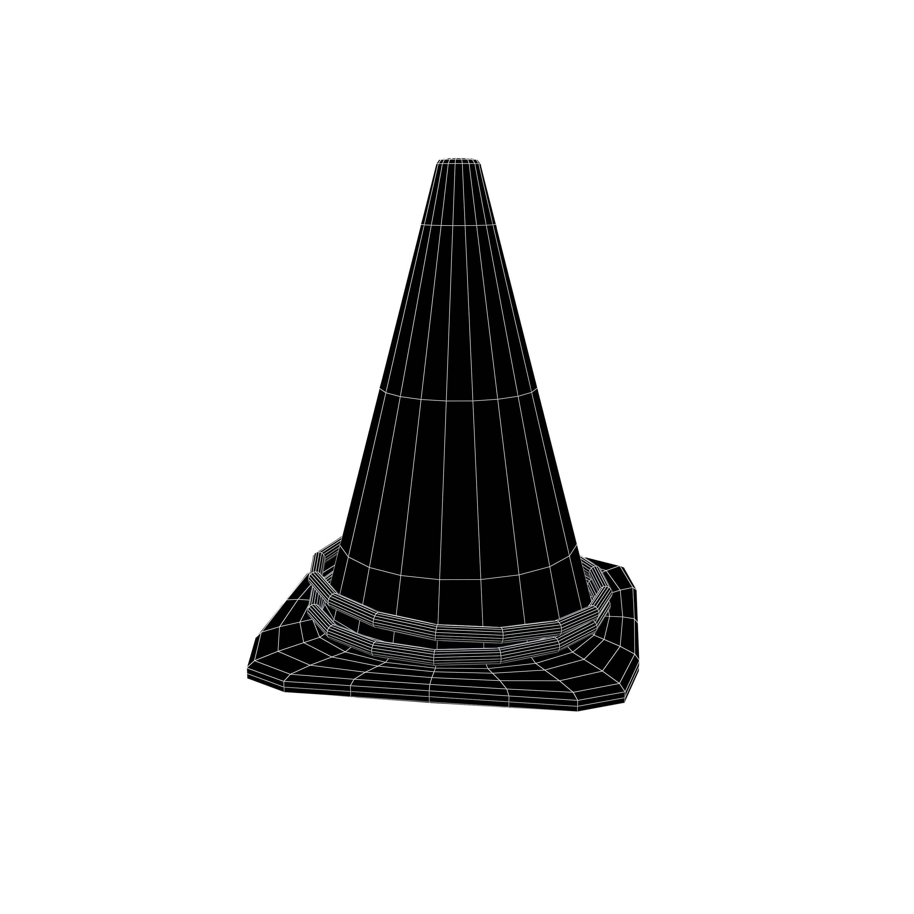 Plastic Cone Game v1 004 Low-poly 3D model_6