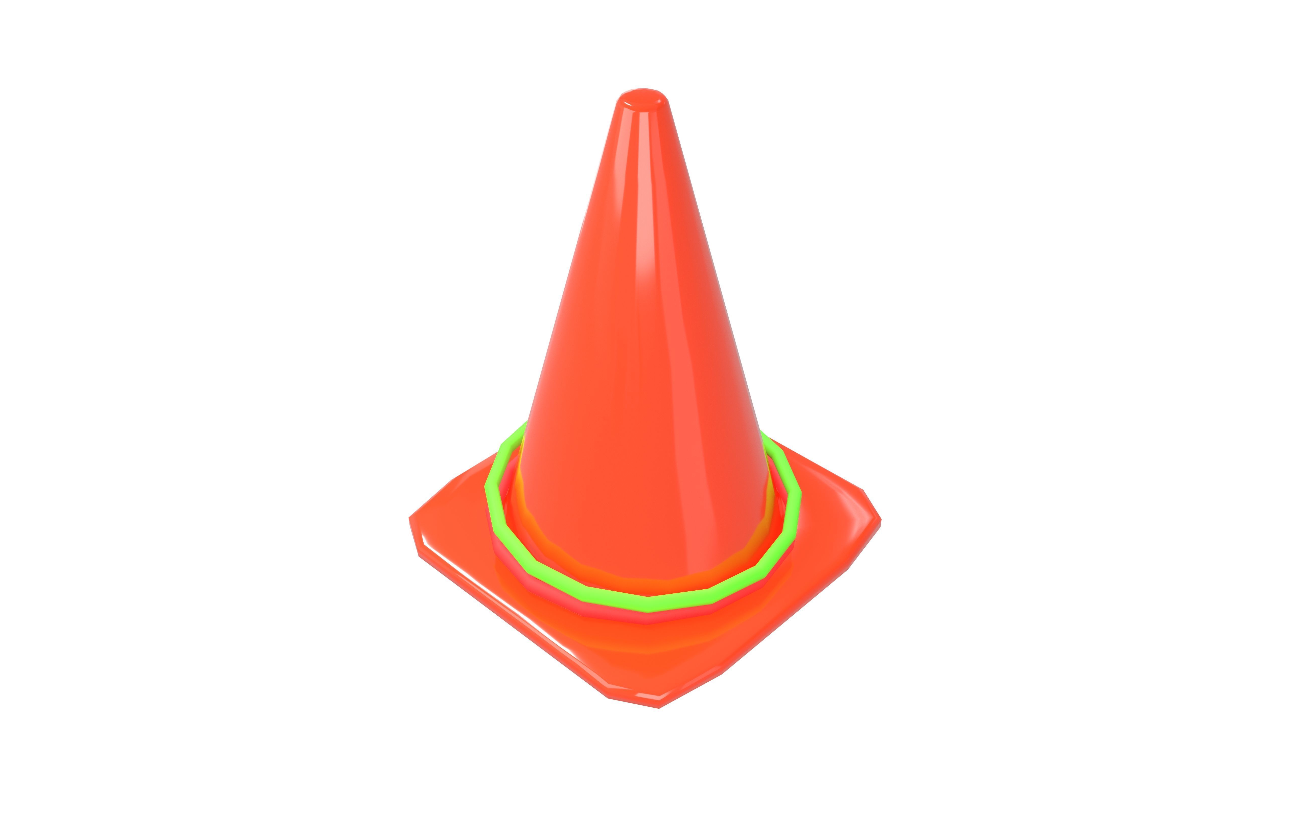 Plastic Cone Game v1 004 Low-poly 3D model_1