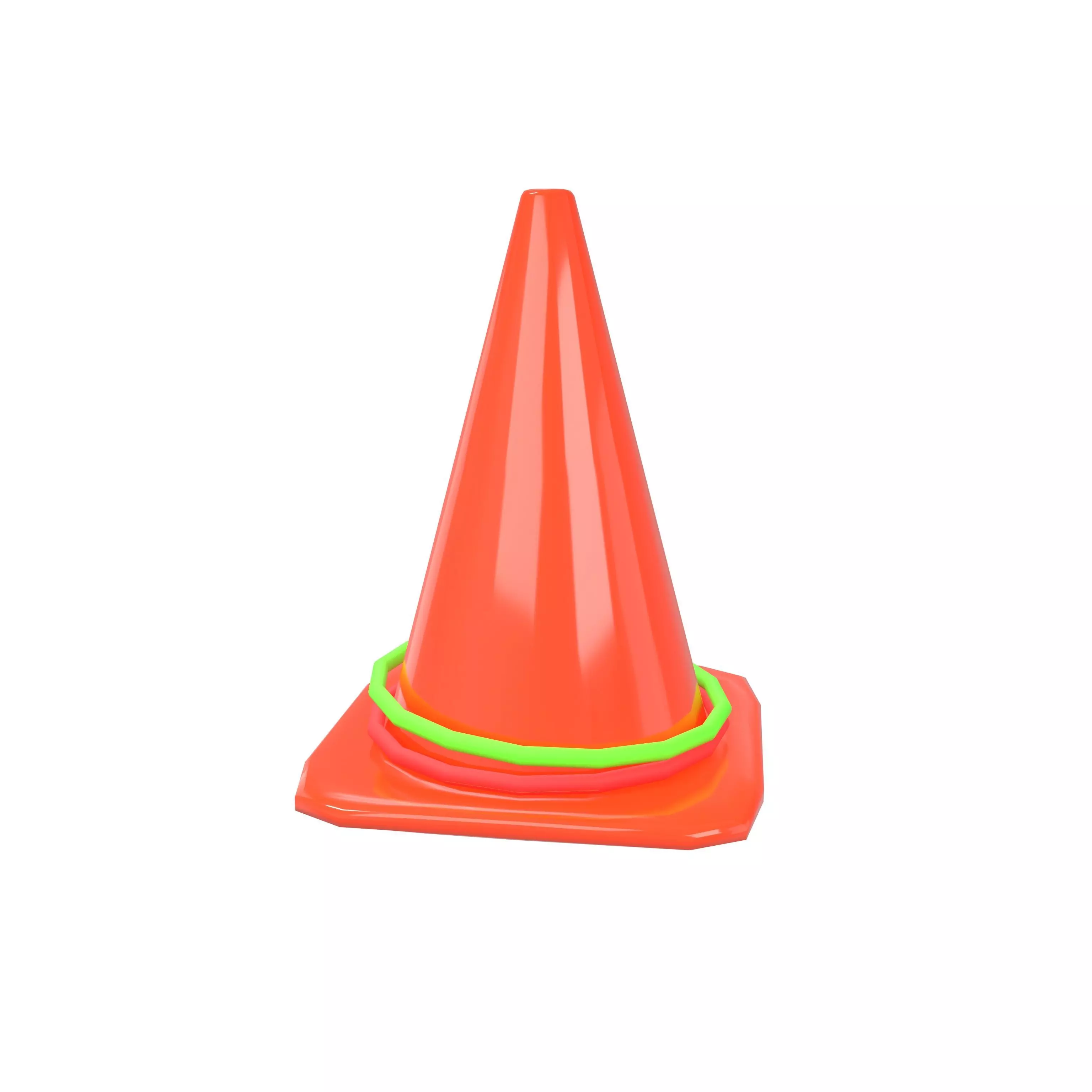 Plastic Cone Game v1 004 Low-poly 3D model_0