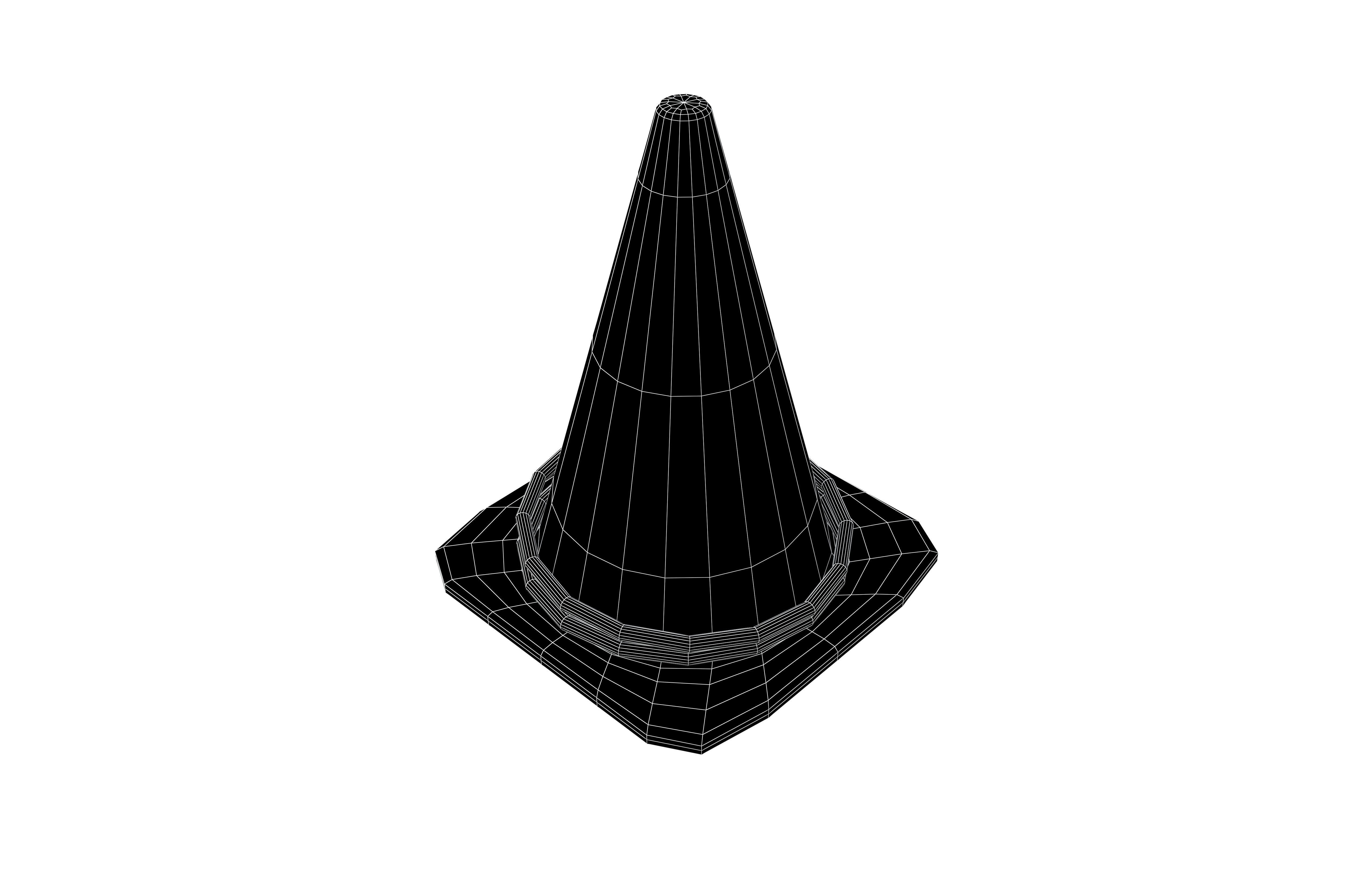 Plastic Cone Game v1 004 Low-poly 3D model_4