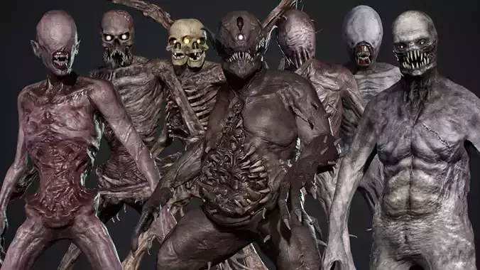 Nightmare Monster pack 3D Model Collection
