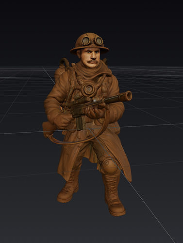Steampunk Military Scout 3D print model