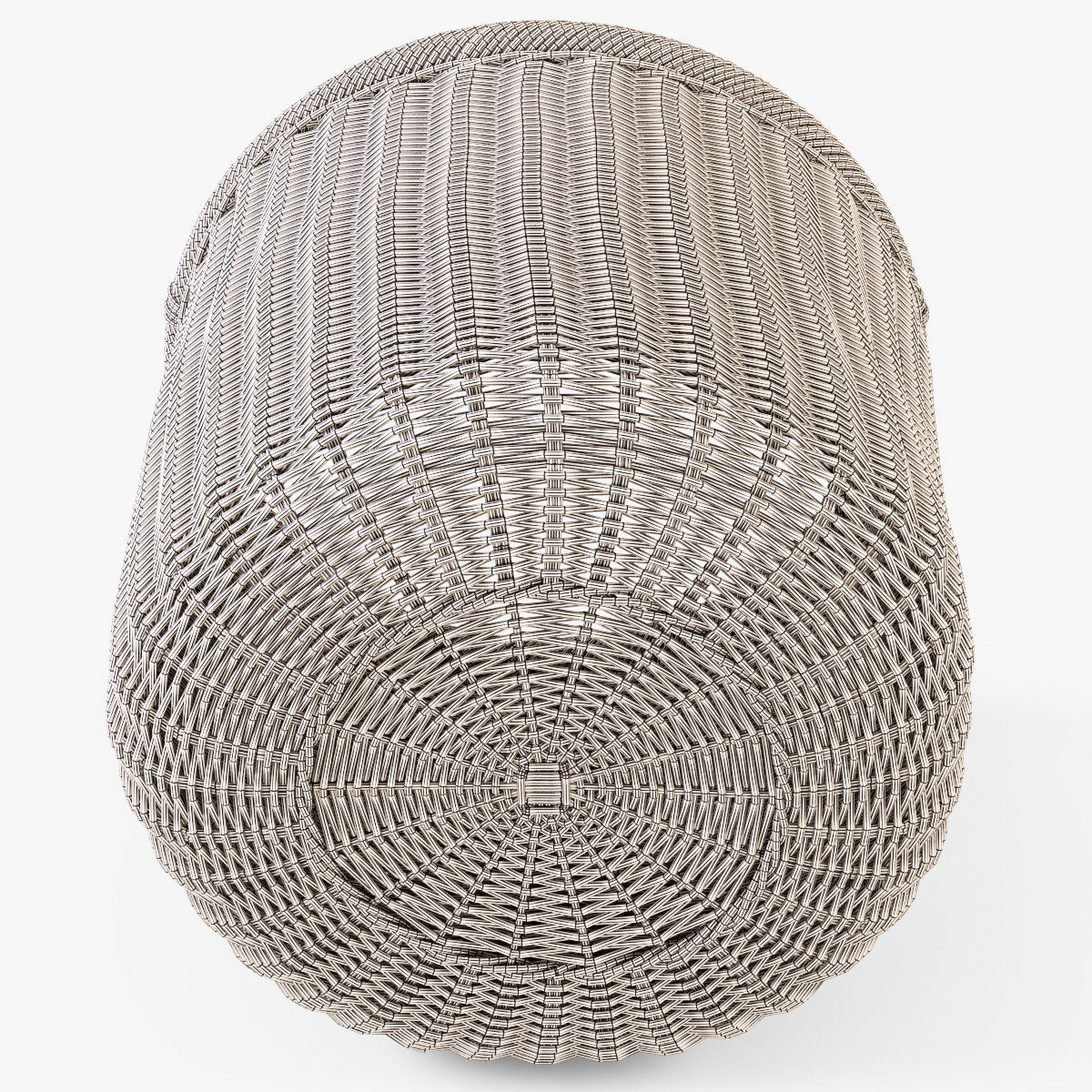 Wicker Basket 7 Walnut Brown Color with Firewood 3D model_21