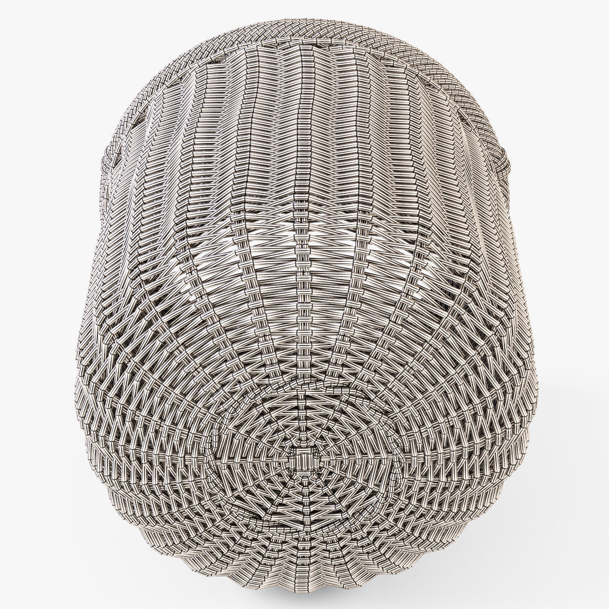 Wicker Basket 7 Walnut Brown Color with Firewood 3D model_23