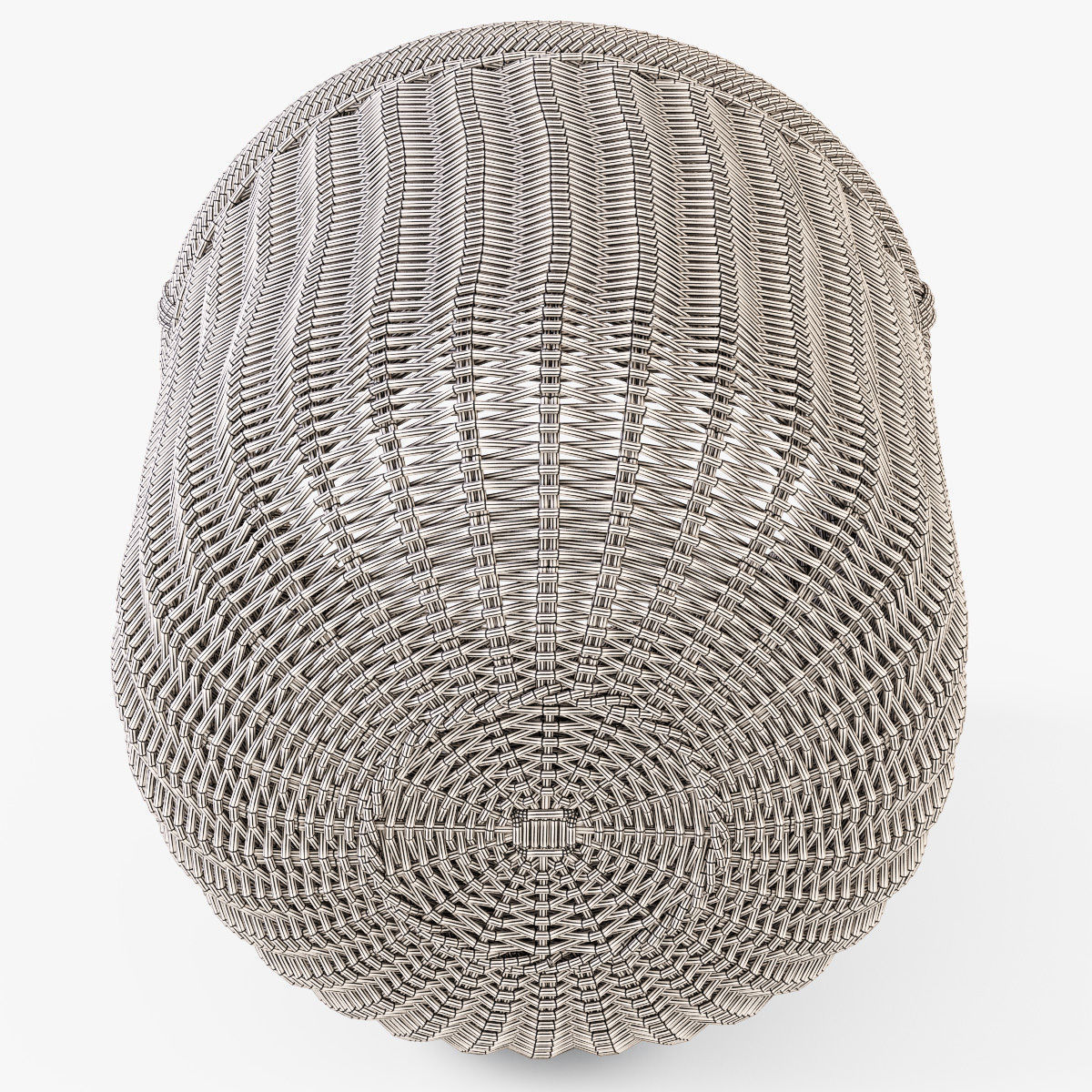 Wicker Basket 7 Walnut Brown Color with Firewood 3D model_22