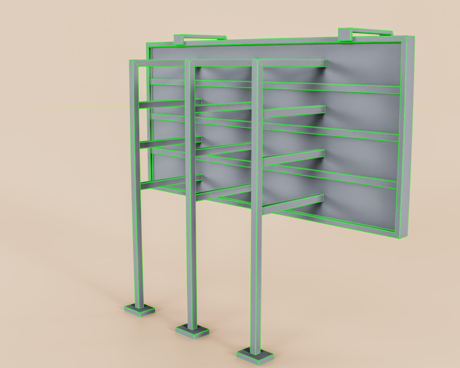 Advertising Billboard Panel Type C Low-poly 3D model_12