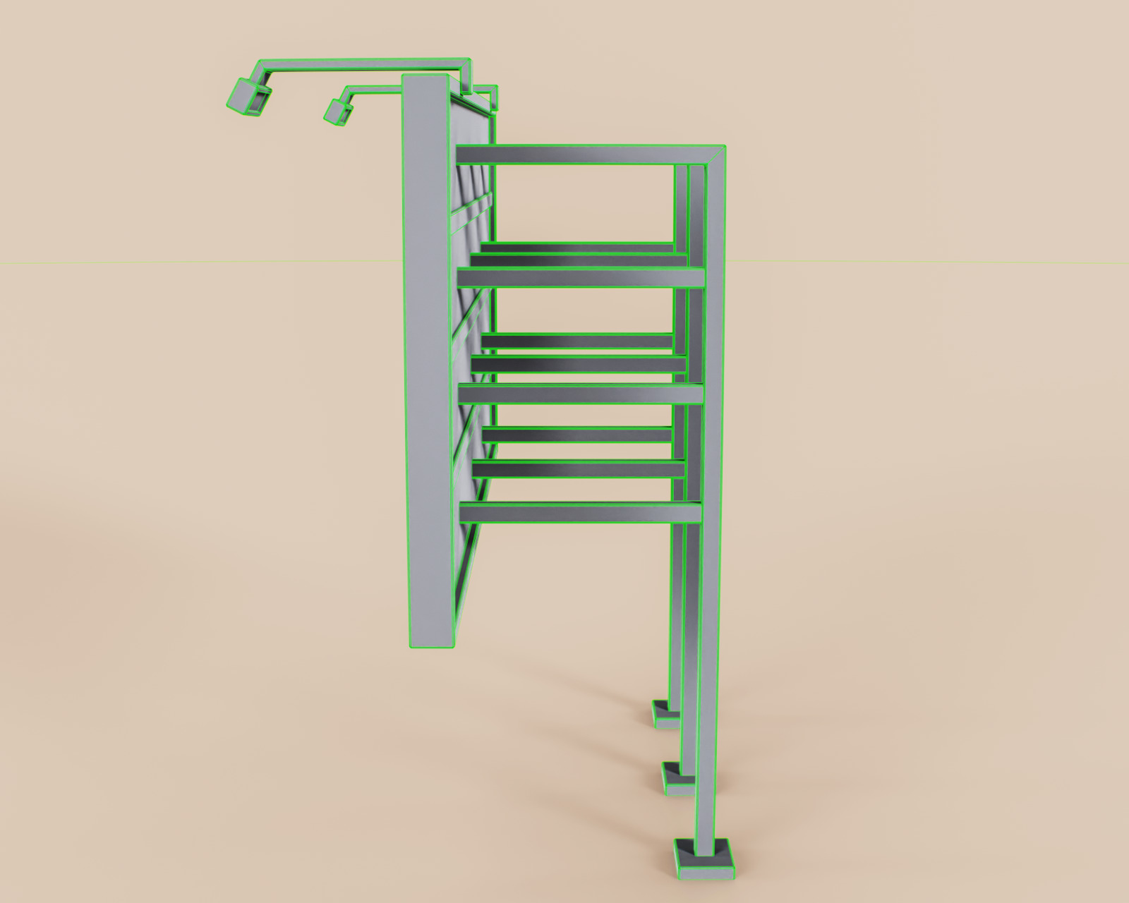 Advertising Billboard Panel Type C Low-poly 3D model_15