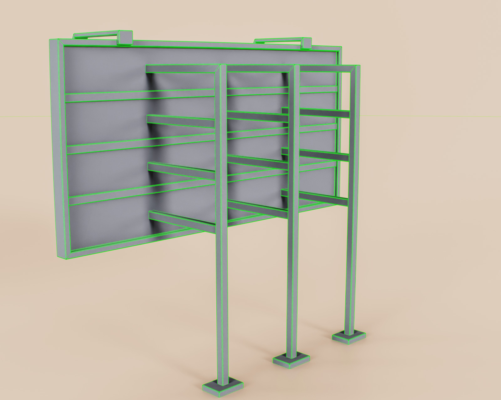 Advertising Billboard Panel Type C Low-poly 3D model_14