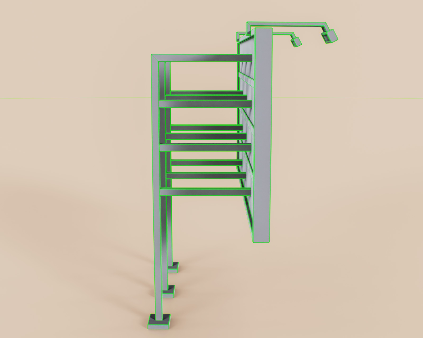 Advertising Billboard Panel Type C Low-poly 3D model_11