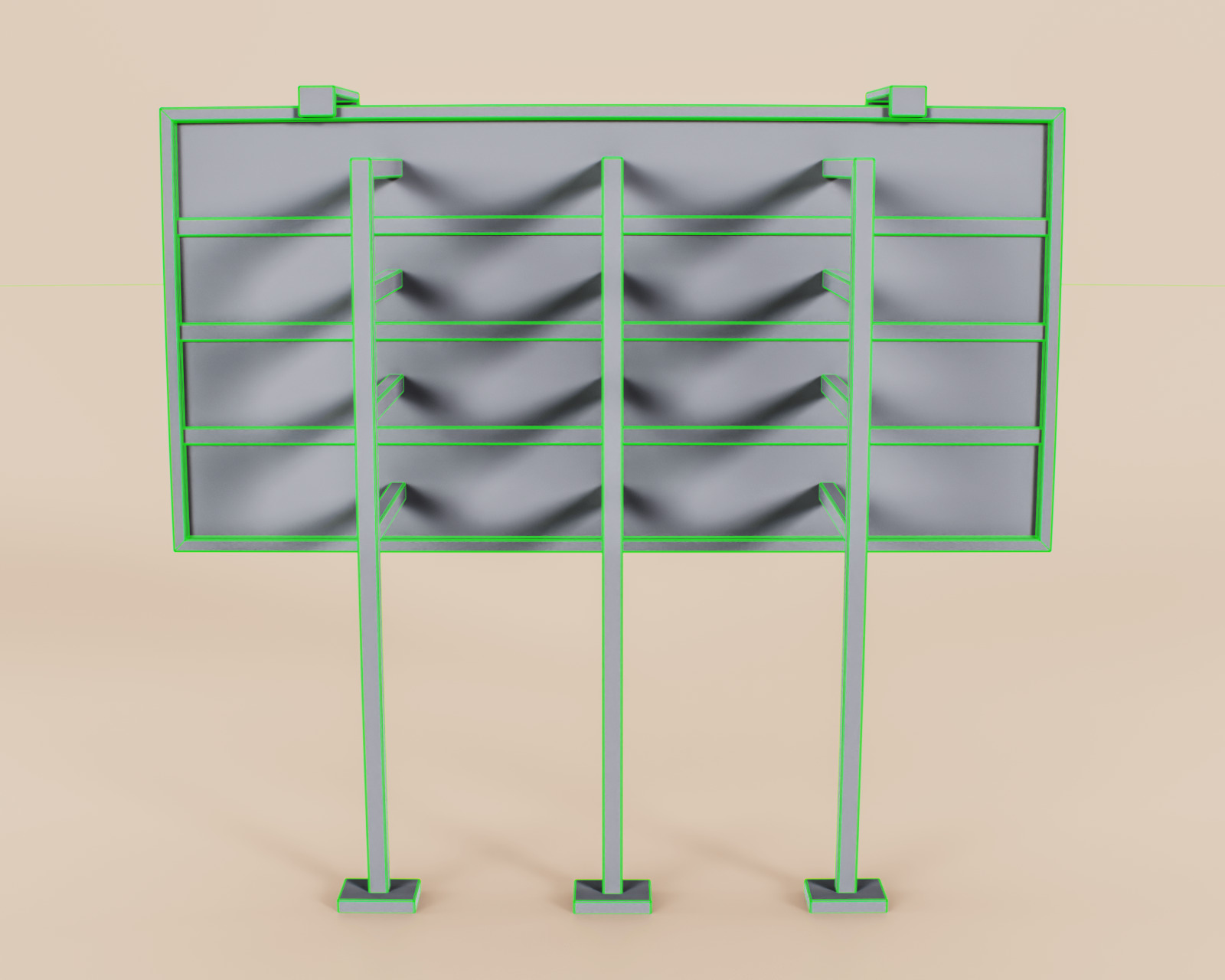 Advertising Billboard Panel Type C Low-poly 3D model_13