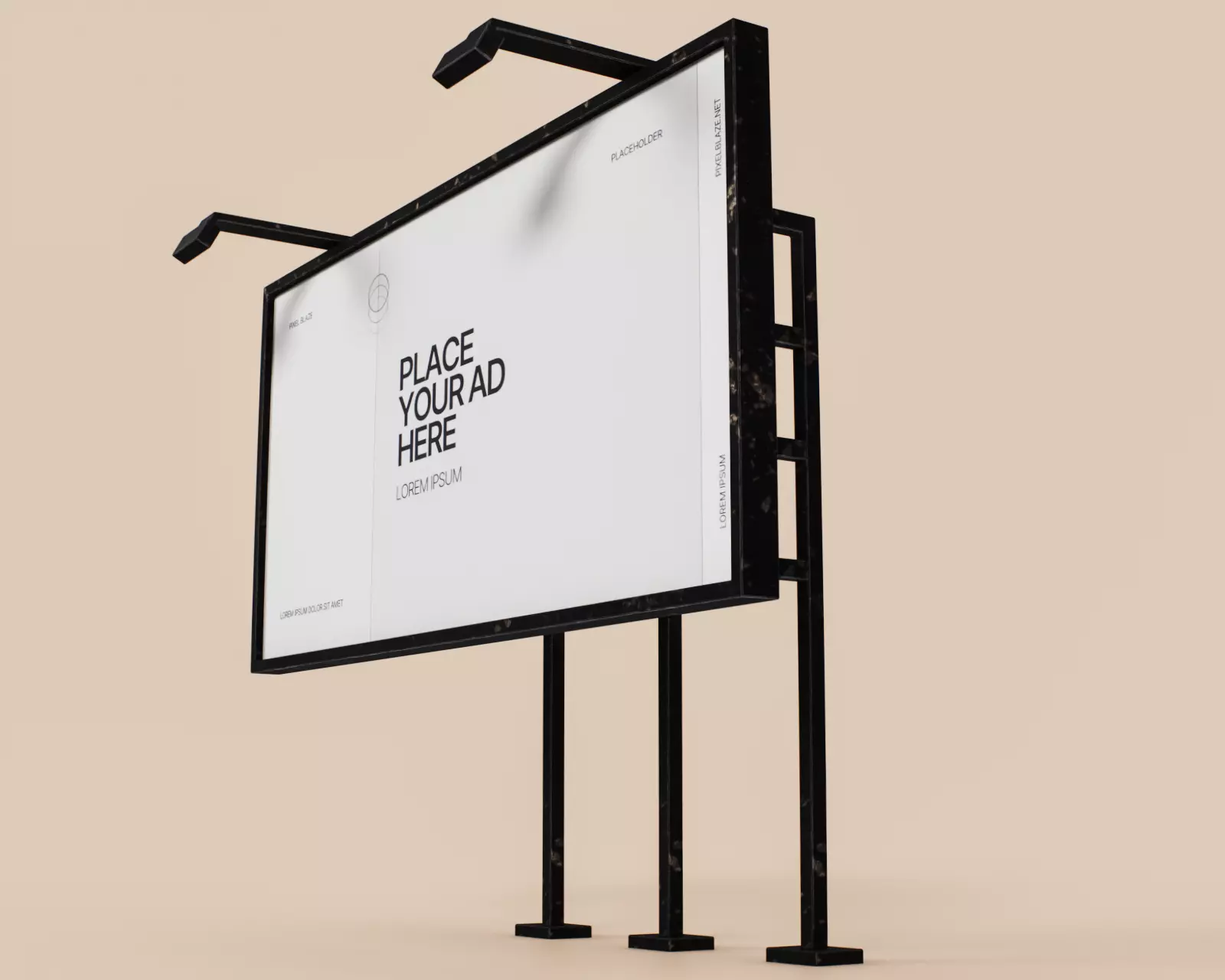 Advertising Billboard Panel Type C Low-poly 3D model_0