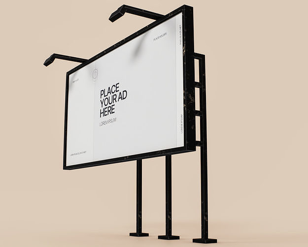 Advertising Billboard Panel Type C Low-poly 3D model