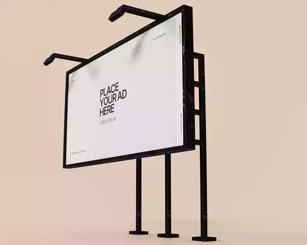 Advertising Billboard Panel Type C Low-poly 3D model Advertising Billboard Panel Type C Low-poly 3D model
