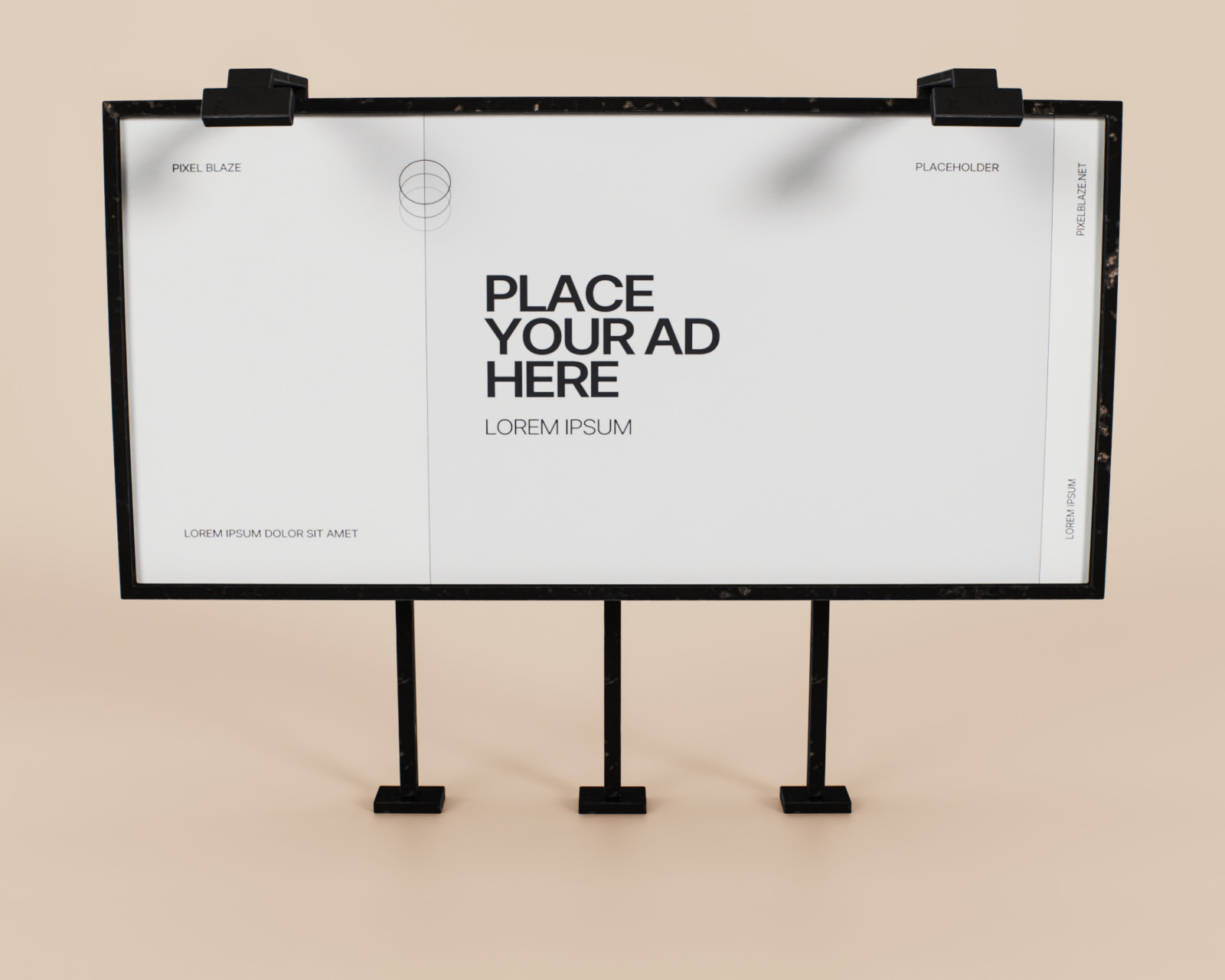 Advertising Billboard Panel Type C Low-poly 3D model_1