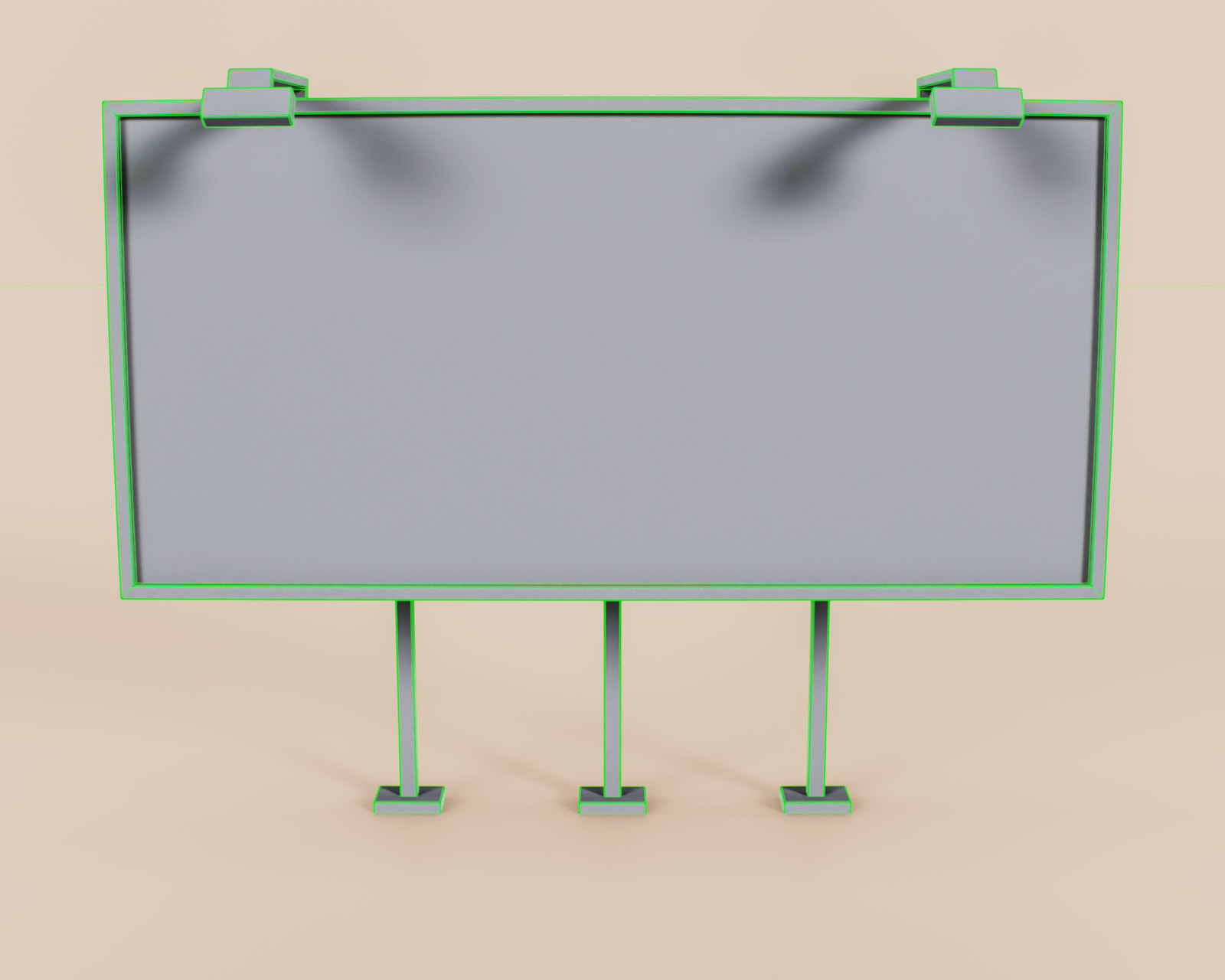 Advertising Billboard Panel Type C Low-poly 3D model_9