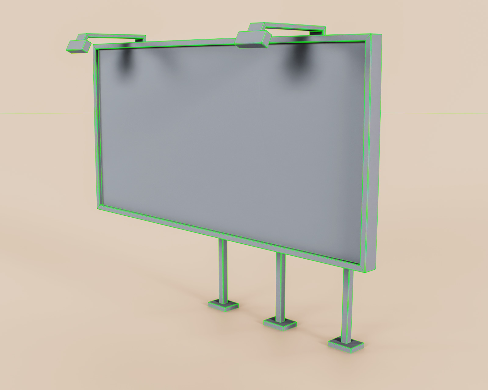 Advertising Billboard Panel Type C Low-poly 3D model_16
