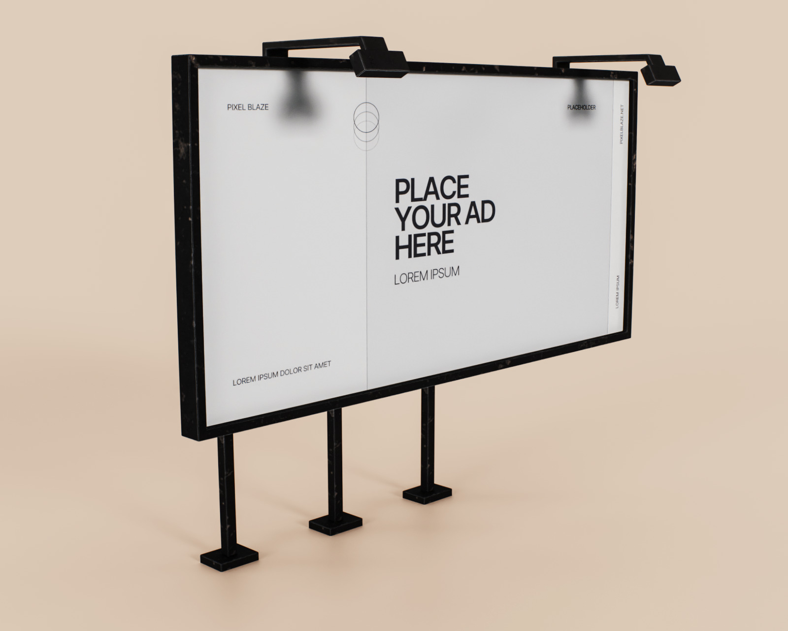 Advertising Billboard Panel Type C Low-poly 3D model_2