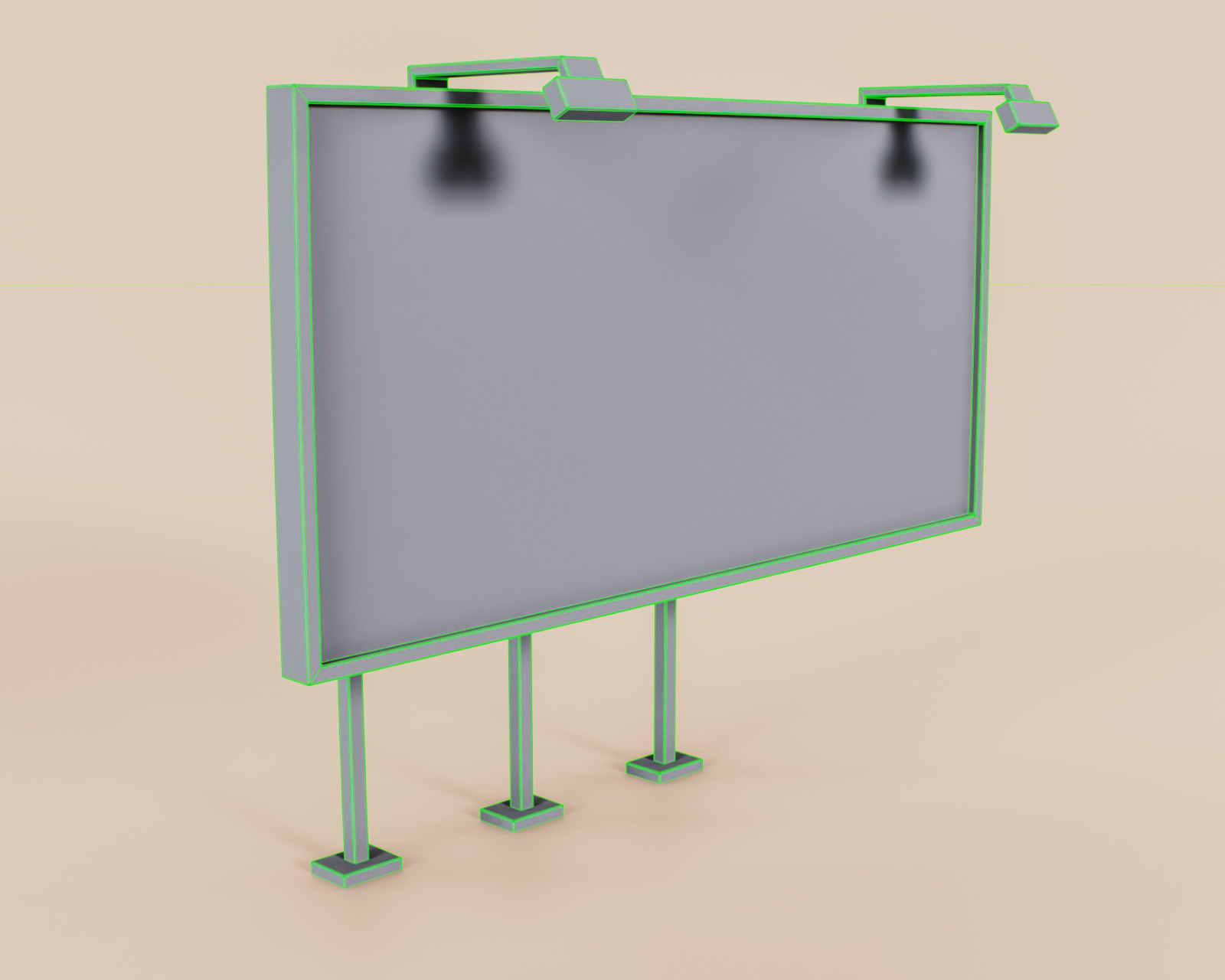 Advertising Billboard Panel Type C Low-poly 3D model_10