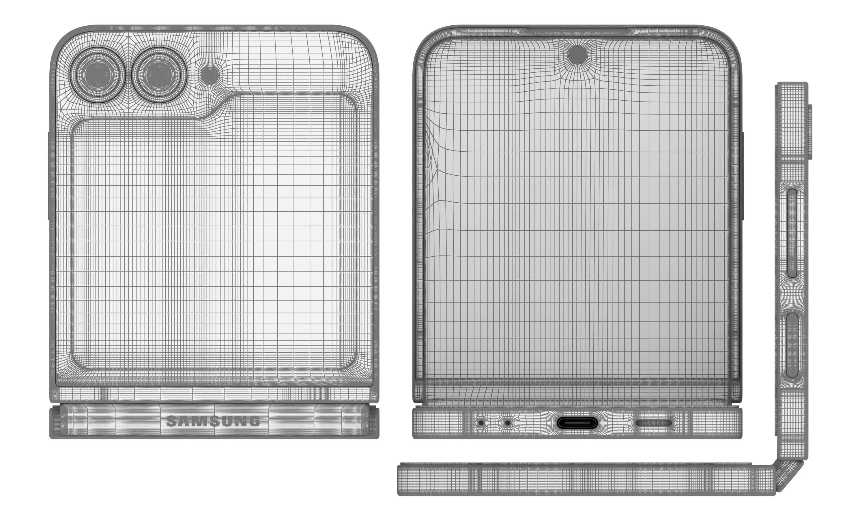 Samsung Galaxy Z Flip7 FE Black And White 3D model_12