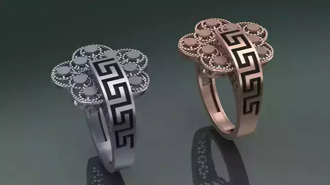 Collection of 10 Gold Nielo fusion ring  