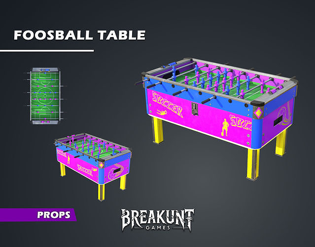 Foosball table  - 3d Model Low-poly 3D model