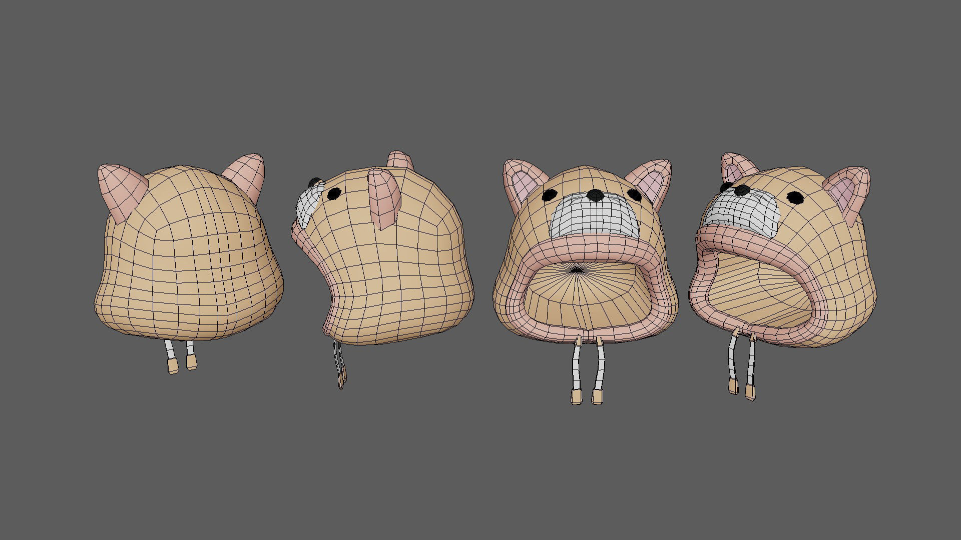 Cat Hat Low-poly 3D model_5