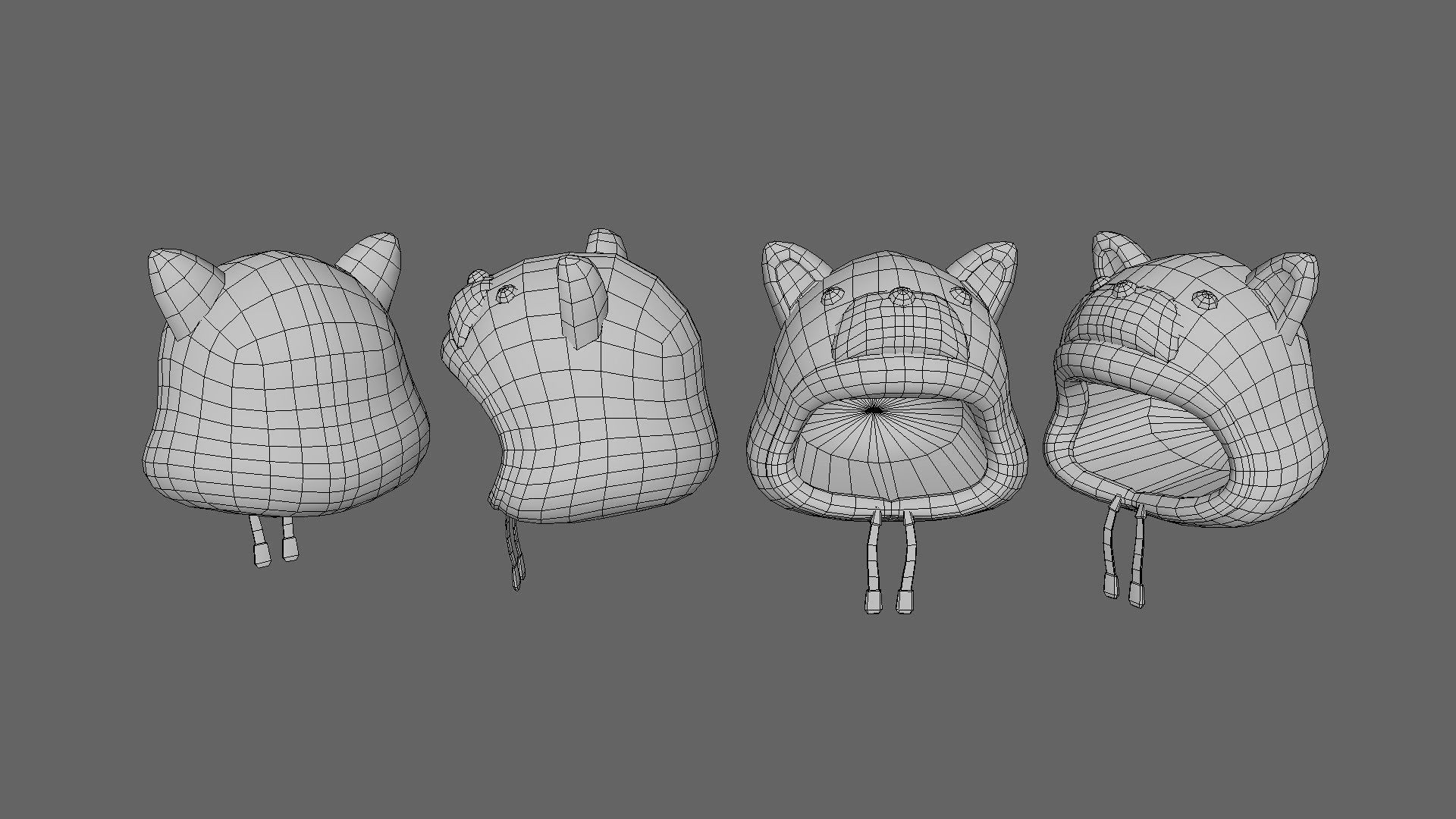 Cat Hat Low-poly 3D model_4