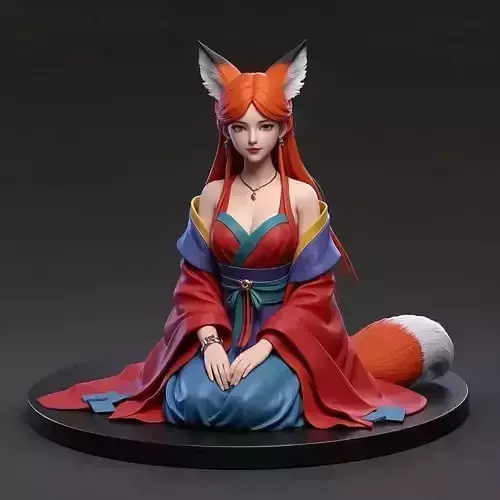 1517COLORFUL  Fox Spirit Woman in Pu Song Ling Style