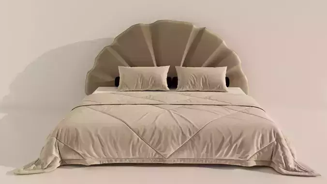 Luxury Bed  Shell-Inspired Headboard Design