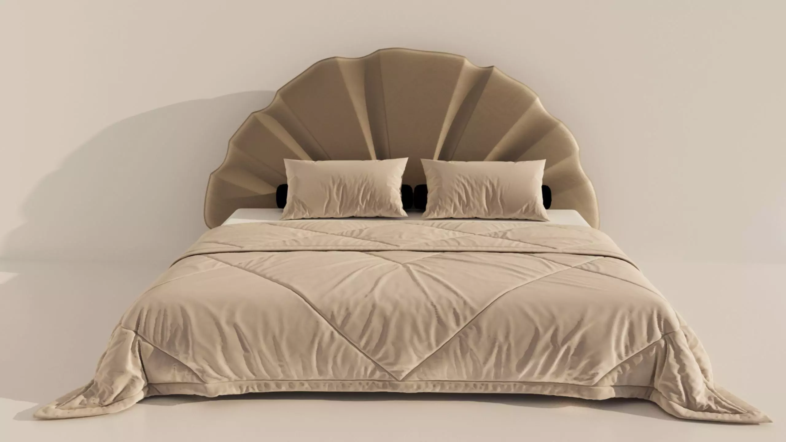 Luxury Bed Shell-Inspired Headboard Design 3D model