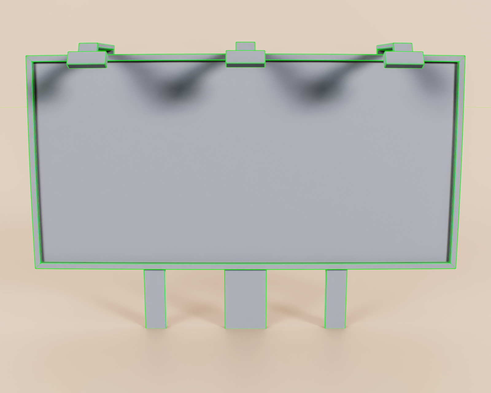 Advertising Billboard Panel Type D Low-poly 3D model_9